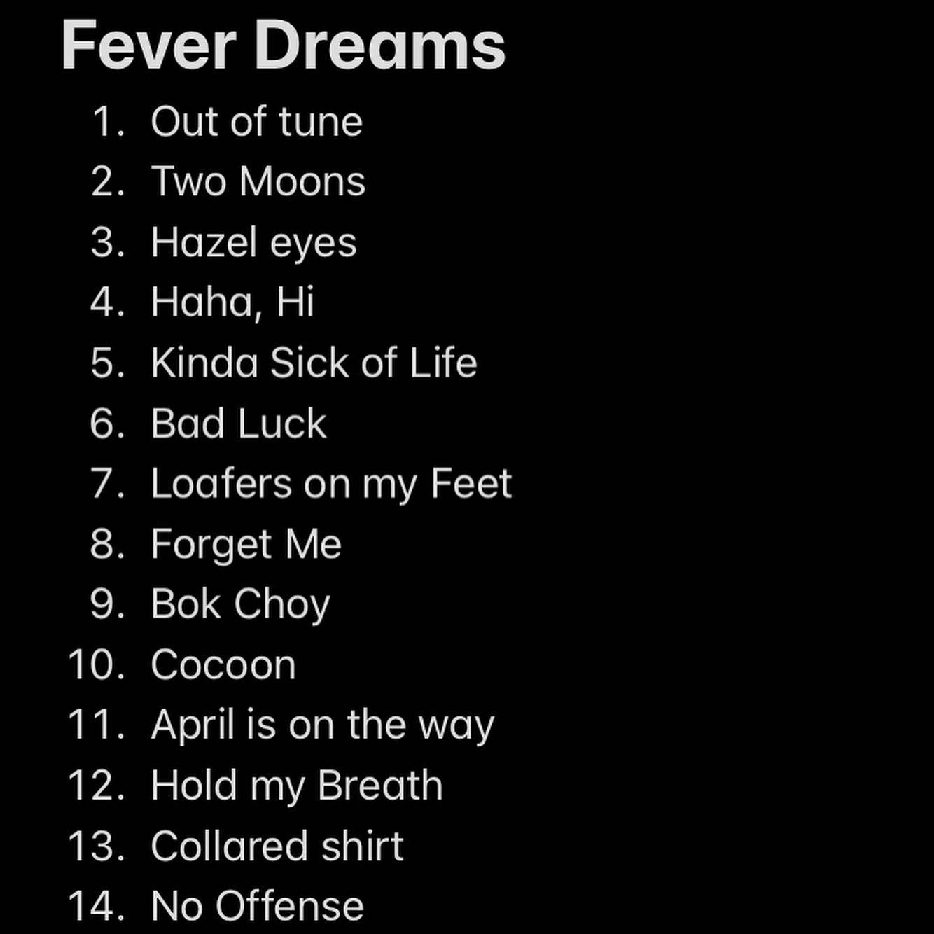 Backseat MLS (tracklist in background)